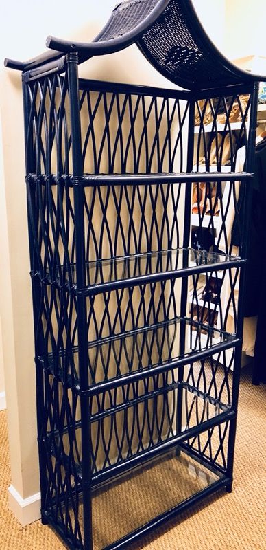 Rare Vintage Pagoda Lacquered Etagere/Shelf/Bookcase