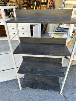 5-Tier Metal and Wood Bookshelf