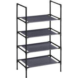 New 4 Tier Shoe Rack Shoe Storage Organizer with Metal Frame Non Woven Fabric