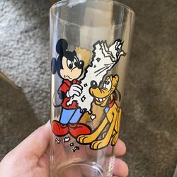 Set Of Minnie And Pluto Vintage Glasses