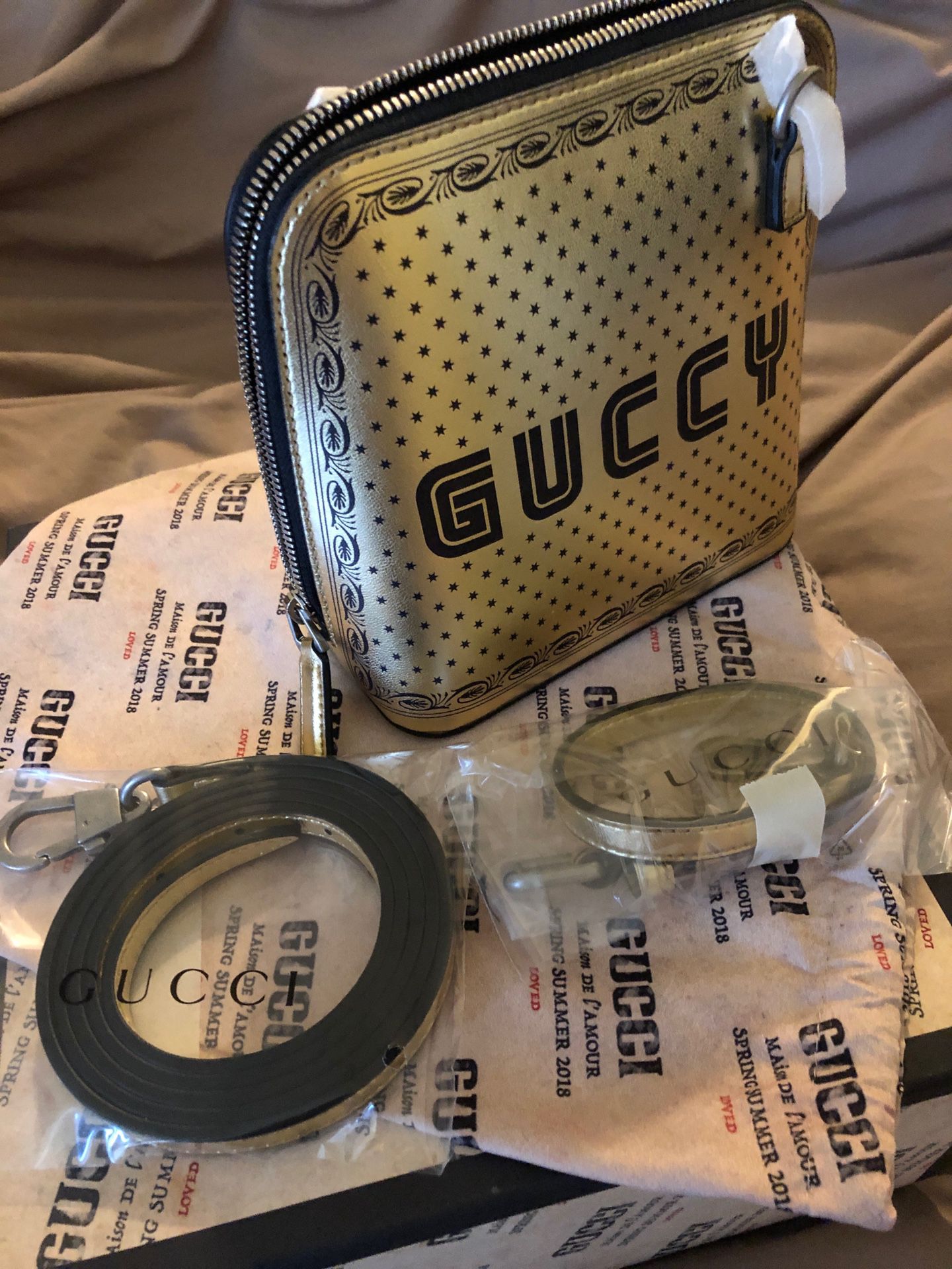 Brand new Gold Gucci Mini Bag