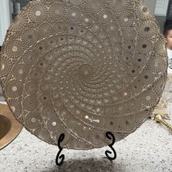 Gold plate with stand decor