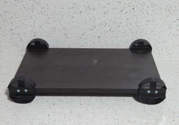 15.5 x 9 Inch Wooden Computer Stand. Non Movable Wheels.