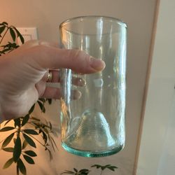 Set Of 6 Aqua 16oz Wine Punt Recycled Glasses 