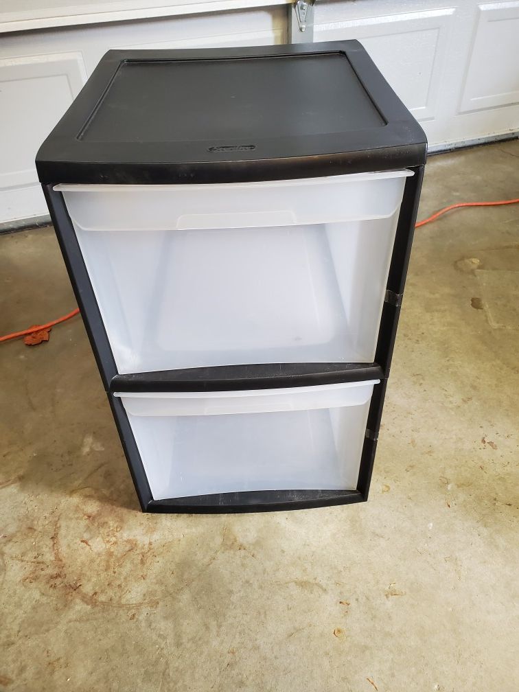 Two drawer plastic bin 25x16x18