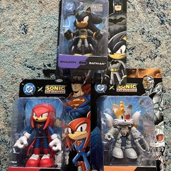 Sonic X DC 5” Figure Set Tails Knuckles Shadow