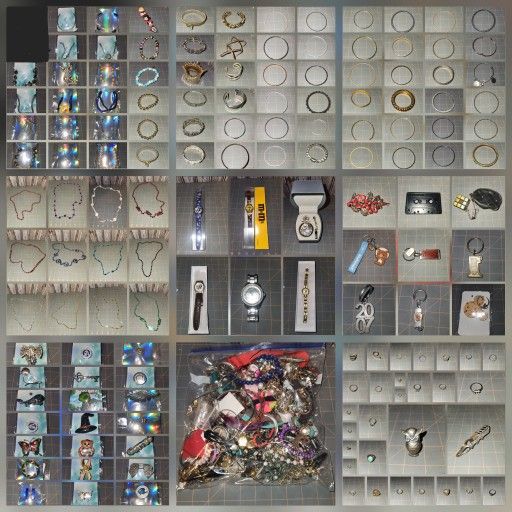 Jewelry lot (bracelets, rings, watches, pins, Keychain, mardi gras, random bag of jewelry)