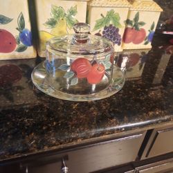 Vintage Libbey Fruit Glass Dome
