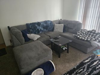 Pull out couch bed with ottoman
