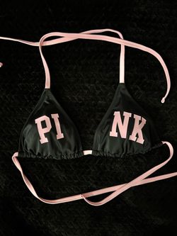 New! Women's Victorias Secret PINK triangle tie bikini top in large