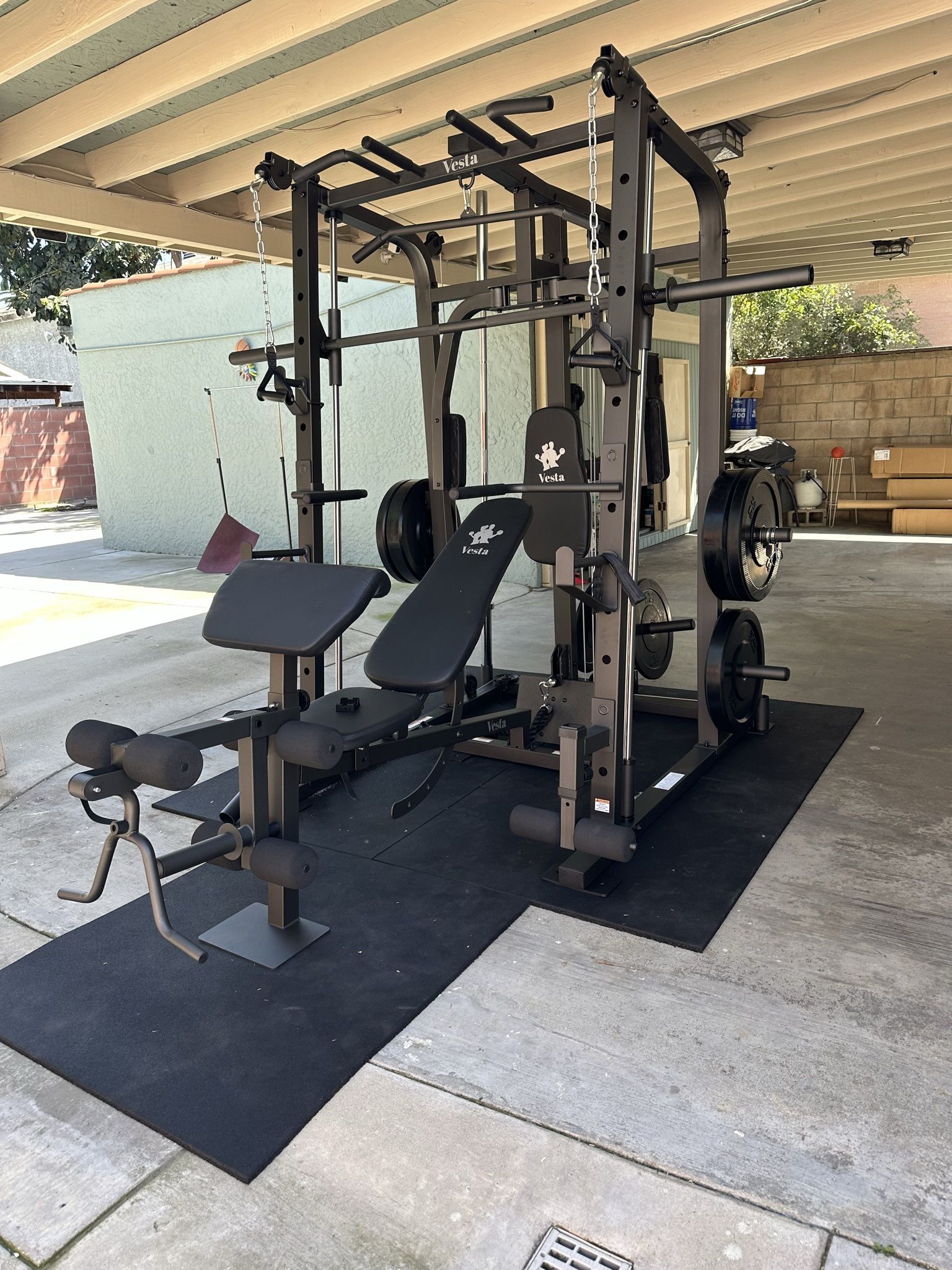 Smith Machine SM1001/FID Adj Bench/Gym Equipment/Fitness/Squat Rack/‼️⭕️WEIGHTS AND OLYMPIC BARBELL SOLD INDIVIDUALLY ⭕️‼️FREE DELIVERY🚚