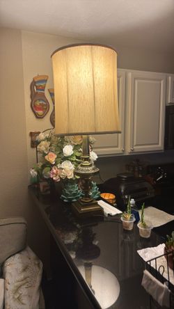 Beautiful, Large Antique Brass Lamp