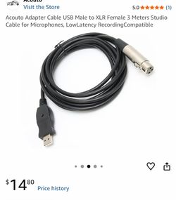 Acouto USB Male to XLR Female Adapter Cable 3M