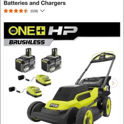 Ryobi ONE+ HP 18V Brushless 20 in. Cordless Battery Walk Behind Self-Propelled Lawn Mower w/ (2) 6.0 Ah Batteries and Chargers