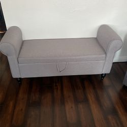 Gray Storage Bench