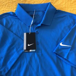 Nike Blue Golf Shirt, Standard Fit Size S