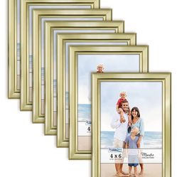 Icona Bay 4x6 Picture Frames Set (Gold, 12 Pack), Classy Contemporary Style, Maestro Collection Thumbnail