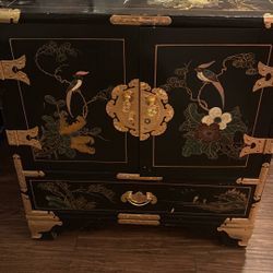 Oriental Side Table And Storage For Jewlry