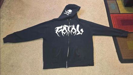 Vintage Y2K Fatal Clothing Full-Zip Hoodie (Size XXL) - Bear & Skull Graphic