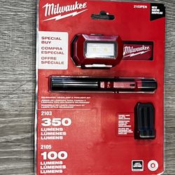 New Milwaukee 350 Lumens LED Headlamp and 100 Lumens Aluminum Pen Light with Clip $40 Firm