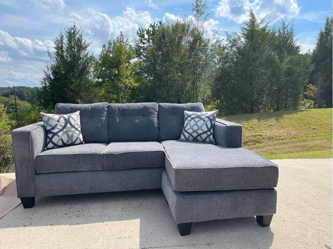 Brand New Gray Sofa With Chaise Lounge