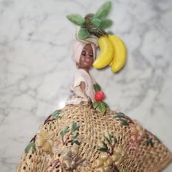 H11" "Collectible Blinky Doll Bahamas Souvenir Hand Made Flower Skirt"
