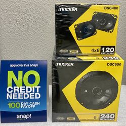 New (2) Kicker 6.5” inch AND (2) Kicker 4x6” inch Car Audio Speakers Package (4 speakers) ✅🔥