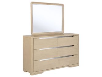 Ladera Light Elm 6-drawer Bedroom Dresser and Mirror