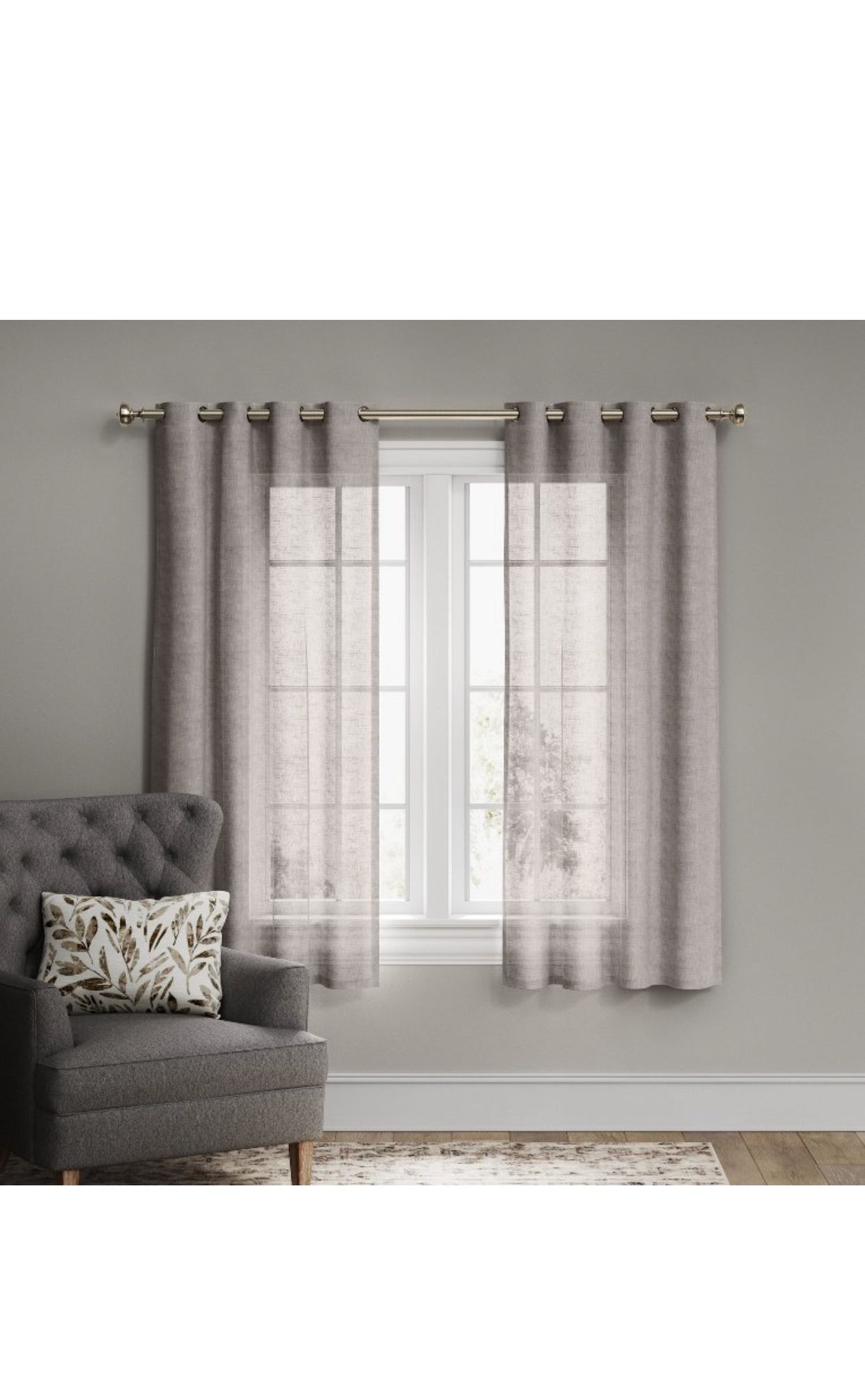 curtain one panel gray color