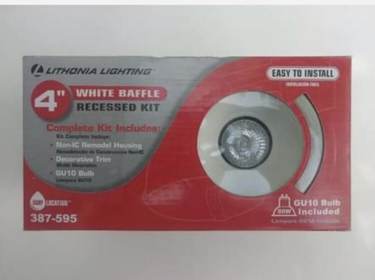 Lithonia Lighting 4" White Baffle Recessed Kit 387-595