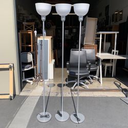 IKEA HEKTOGRAM Floor uplighter, silver color/white Excellent