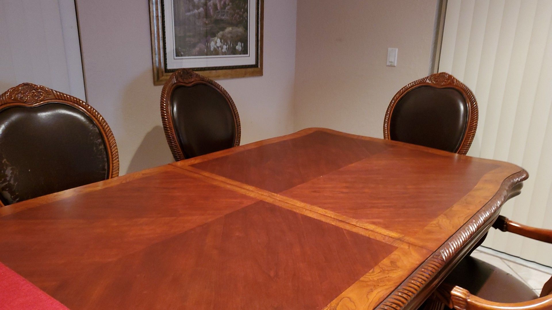 Baers Furniture, Wood dining room table with 6 chairs for Sale in