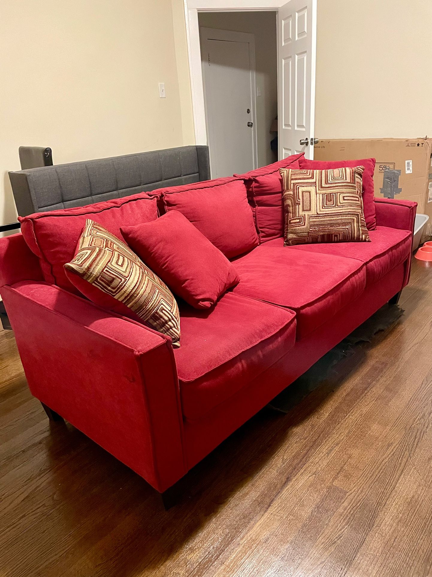 $300 Burgundy Sofa Good Condition