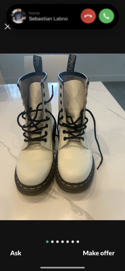 Dr Martens White boots.  size 8 like new 