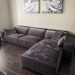 Suede grey couch