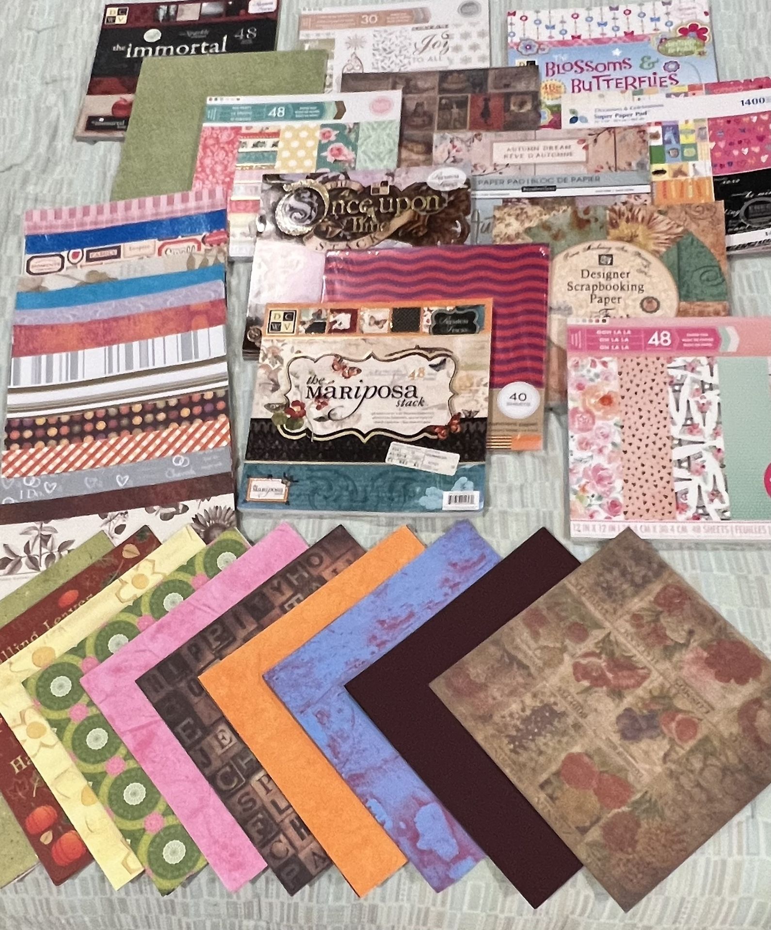 12x12 Inch Scrapbooking Paper Variety Lot of Approx 750 Acid Free Sheets (30 Lbs)