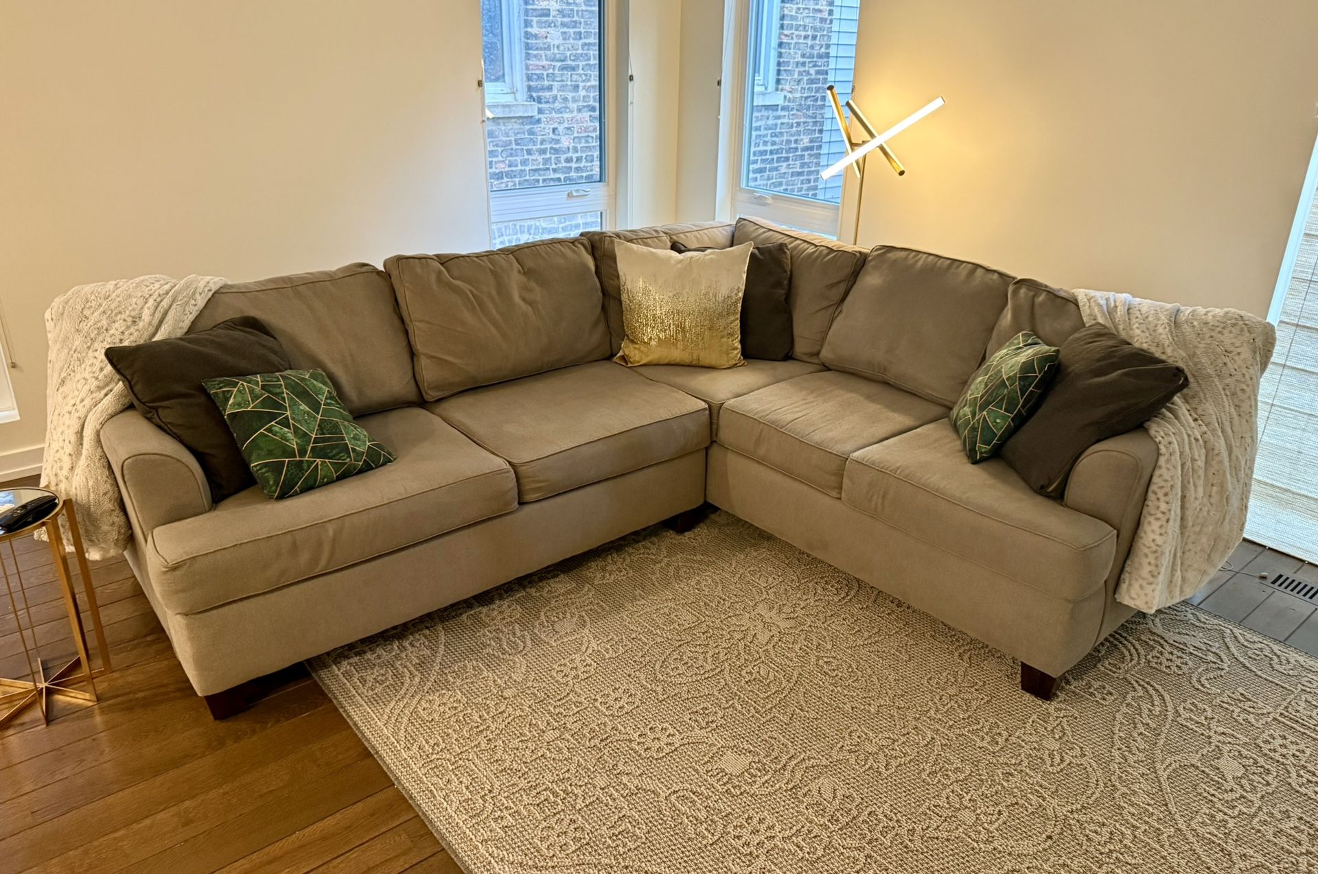 Comfortable Light Grey Sectional Sofa