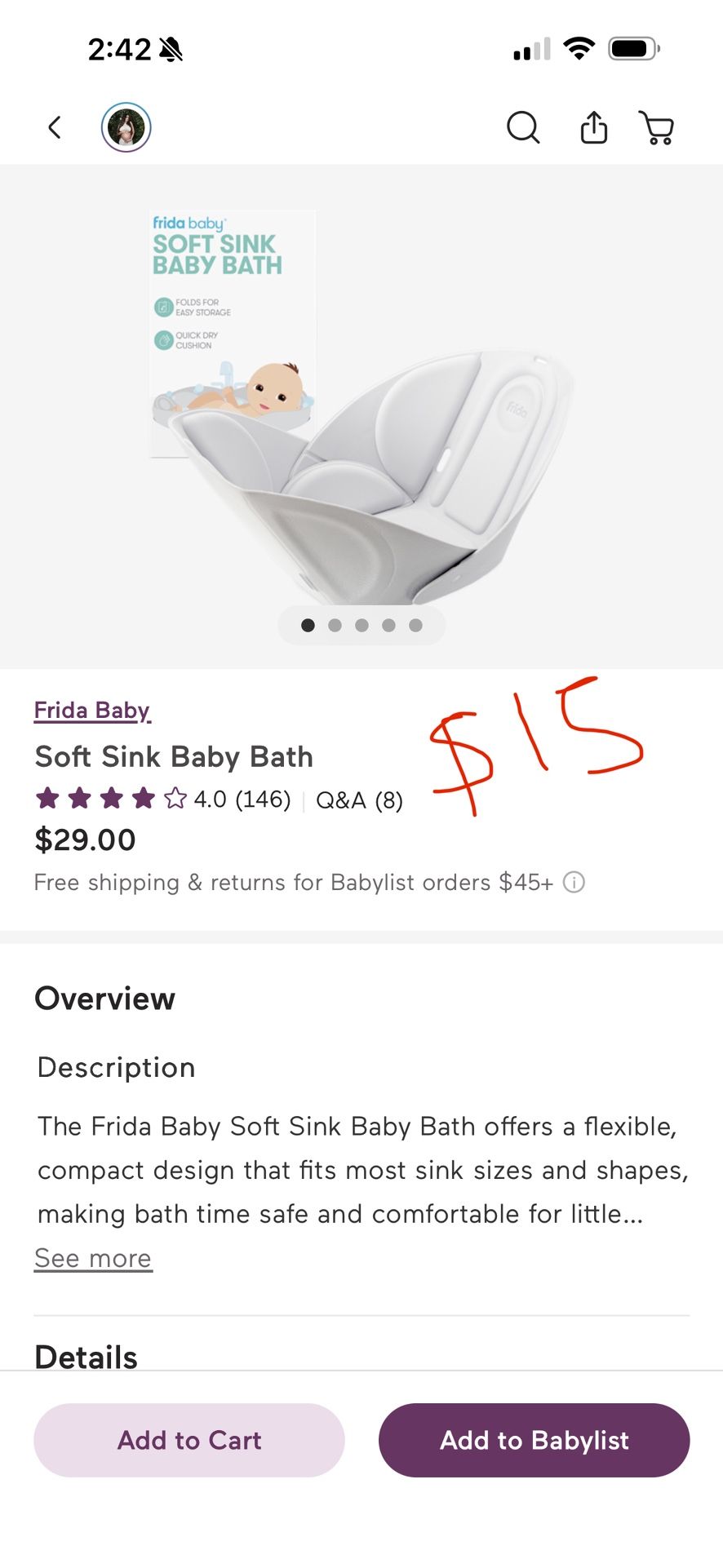 Soft Sink Baby Bath