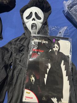Ghost face costume kids size 6-7