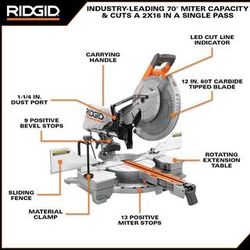 Ridgid 12”Miter saw chop saw.
