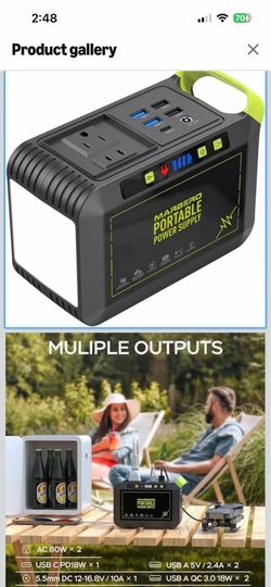 Brand New!Portable Power Station 88Wh, 120W Surge, Solar Generator 24,000mAh Power Bank with AC Outlet 110V Portable Generator, 8 Output Ports for Cam