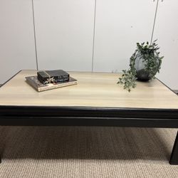 Black And Cream Colored Coffee Table 