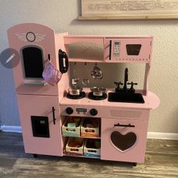 Kids Play Kitchen Pink