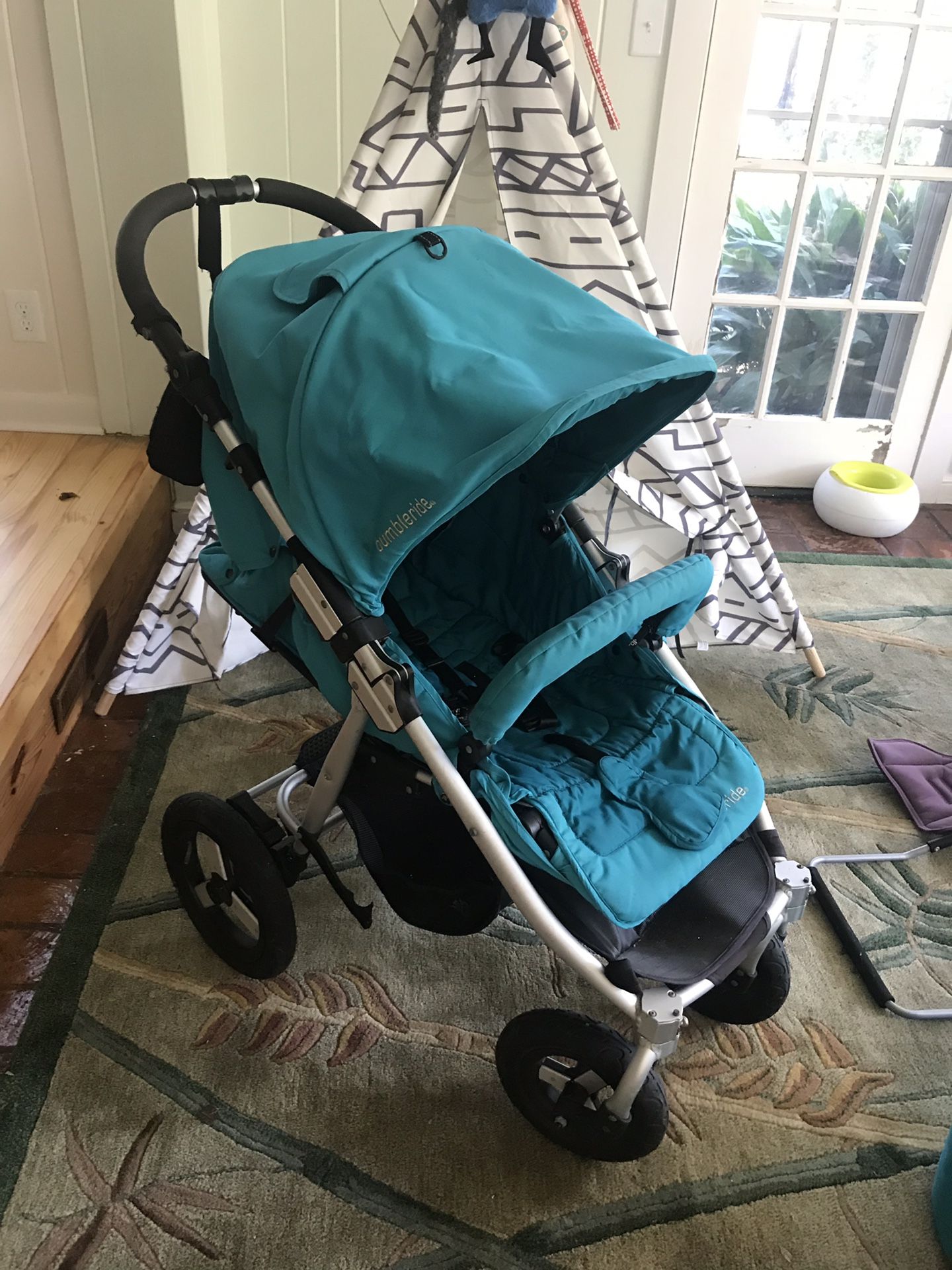 Stroller, tuddler board, car seat, bassinet.