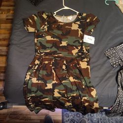 Lula Rie Army Fatigue Dress
