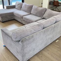 3 Piece Sofa Sectional, Light Grey
