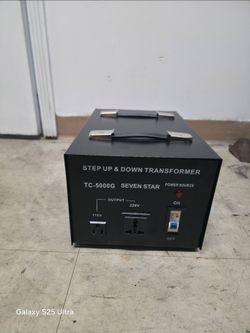 This is a SevenStar TC-5000G voltage converter and transformer designed to adjust electricity between 110/120V and 220/240V