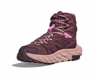 NWOT HOKA Anacapa Breeze Aero Mid Trail Running Shoe Women RAISIN mauve 7.5B