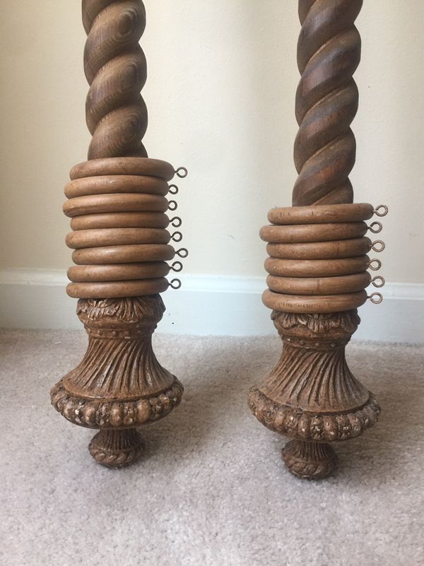 Carved Wood Curtain Rods For In Cary Nc Offerup Carved Wood Curtain Rods