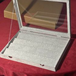 2 Gray Jewelry Cases, Ice Velvet